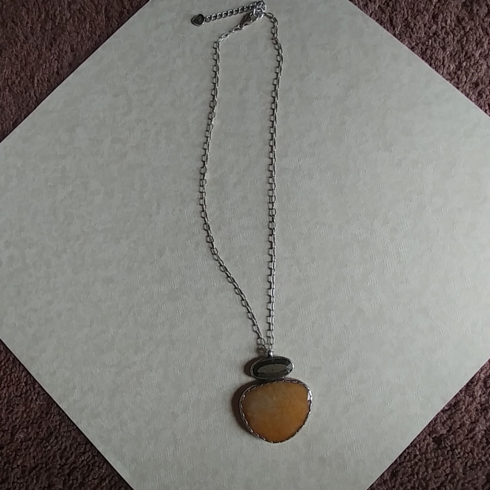 Silpada 2 sided tigers eye/pyrite necklace